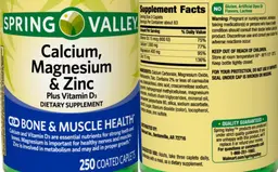 Label for Calcium, Magnesium & Zinc plus Vitamin D3