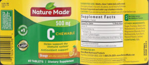 Label for C Chewable 500 mg