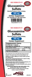 Label for Glucosamine Sulfate 500 mg