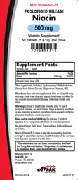 Label for Niacin 500 mg