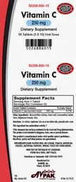 Label for Vitamin C 250 mg
