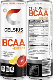 Label for Carbonated BCAA +Energy Blood Orange Lemonade