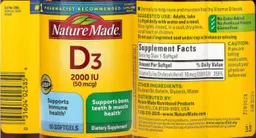Label for D3 2000 IU (50 mcg)