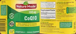 Label for CoQ10 100 mg