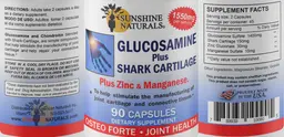Label for Glucosamine plus Shark Cartilage 1550 mg