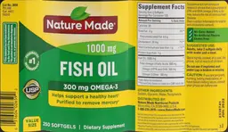 Label for Fish Oil 1000 mg