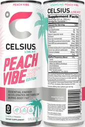 Label for Peach Vibe Sparkling White Peach Edition