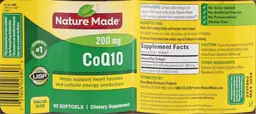 Label for CoQ10 200 mg