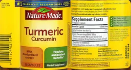 Label for Turmeric Curcumin