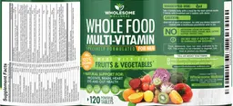 Label for Whole Food Multi-Vitamin for Men