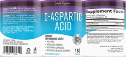 Label for D-Aspartic Acid 3000 mg