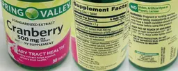 Label for Cranberry 500 mg