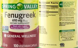 Label for Fenugreek 610 mg