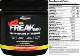 Label for Super Bio Freak OMG Strawberry Lemonade