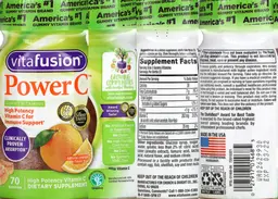 Label for Power C Natural Orange Flavor