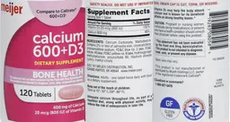 Label for Calcium 600 + D3