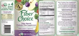 Label for Fiber Choice Chewable Tablets Assorted Fruit Flavors