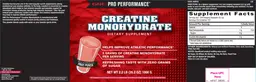 Label for Creatine Monohydrate Fruit Punch