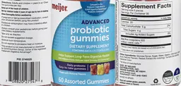 Label for Advanced Probiotic Gummies