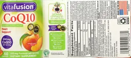 Label for CoQ10 200 mg Natural Peach Flavor