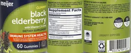 Label for Black Elderberry with Vitamin C & Zinc Gummy