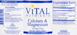 Label for Calcium & Magnesium 225 mg/75 mg