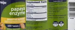 Label for Papaya Enzyme Chewable