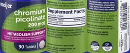 Label for Chromium Picolinate 200 mcg