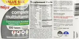 Label for Complete Multivitamin Adults 50+