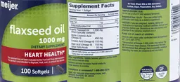 Label for Flaxseed Oil 1000 mg