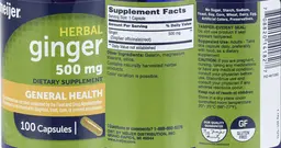 Label for Ginger 500 mg