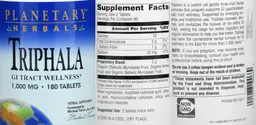 Label for Triphala 1,000 mg