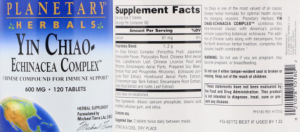 Yin Chiao-Echinacea Complex 600 mg
