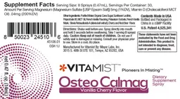 Label for Osteo Calmag Vanilla Cherry Flavor