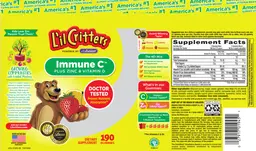Label for Immune C plus Zinc & Vitamin D