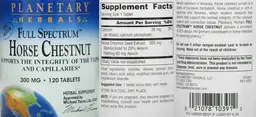 Label for Full Spectrum Horse Chestnut 300 mg