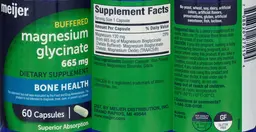 Label for Magnesium Glycinate 665 mg