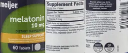 Label for Melatonin 10 mg