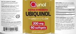 Label for Extra Strength Ubiquinol 200 mg