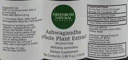 Label for Ashwagandha Whole Plant Extract
