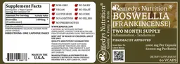Label for Boswellia (Frankincense) 1000 mg
