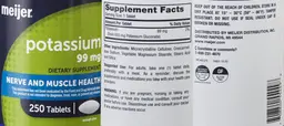 Label for Potassium 99 mg