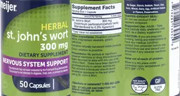 Label for St. John's Wort 300 mg