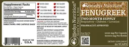 Label for Fenugreek 1000 mg