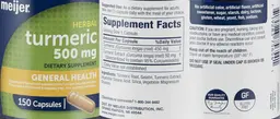 Label for Turmeric 500 mg