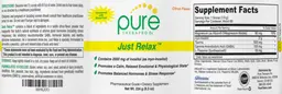 Label for Just Relax Citrus Flavor