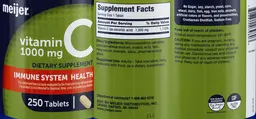 Label for Vitamin C 1000 mg