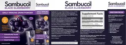 Label for Black Elderberry Daily Immune Drink Powder Natural Berry Flavor