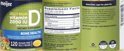 Label for Vitamin D3 2000 IU Tropical Punch Natural Flavor