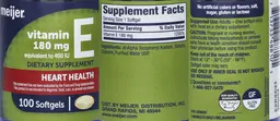 Label for Vitamin E 180 mg